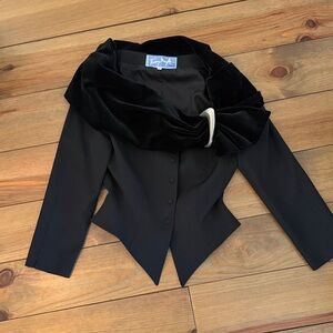 Thierry Mugler Black Velvet Collar Blazer